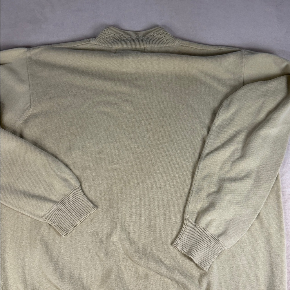 Vintage Conrad C Beige Cotton Sweater Mock Neck Size M - Picture 8 of 10